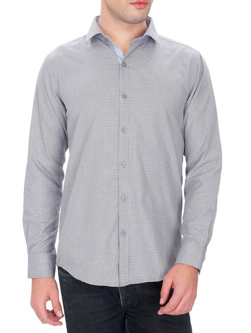 grey cotton casual shirt - 12782716 - Very Small Image - 1