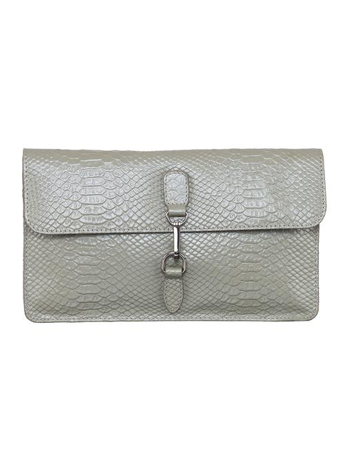 grey leather clutch - 12785200 - Very Small Image - 1