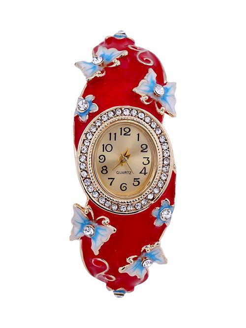 velishma butterfly red colorfull strap analog watch - 12785342 - Very Small Image - 1