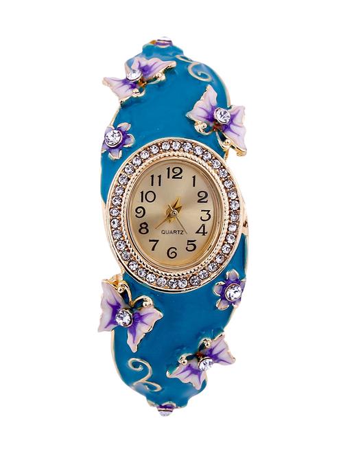 velishma butterfly blue colorfull strap analog watch for women v-2004 - 12785345 - Very Small Image - 1