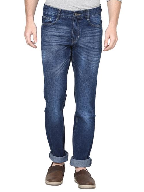 blue cotton washed jeans - 12785560 - Very Small Image - 1