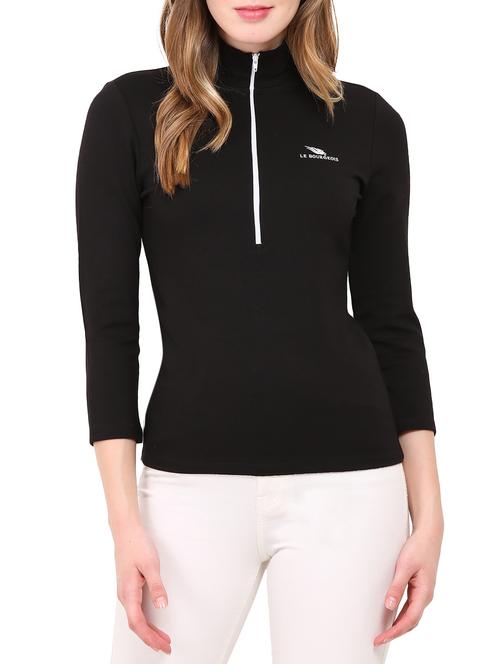 solid black cotton tee - 12786288 - Very Small Image - 1