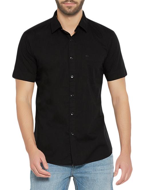 black cotton casual shirt - 12786770 - Very Small Image - 1