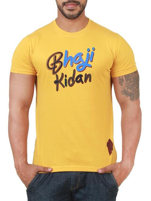 yellow cotton printed t-shirt - 12786933 - Very Small Image - 1