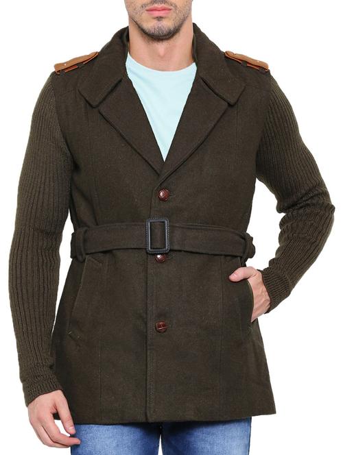 brown solid casual blazer - 12786975 - Very Small Image - 1