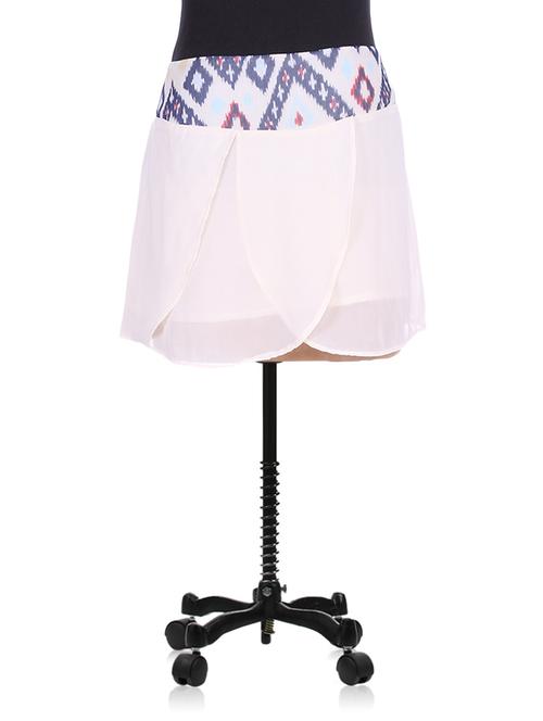 cream layered georgette mini skirt - 1278714 - Very Small Image - 1