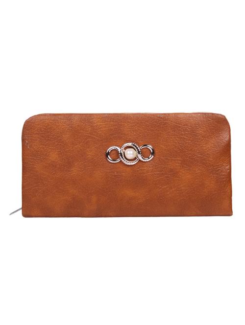 brown leatherette clutch - 12787910 - Very Small Image - 1