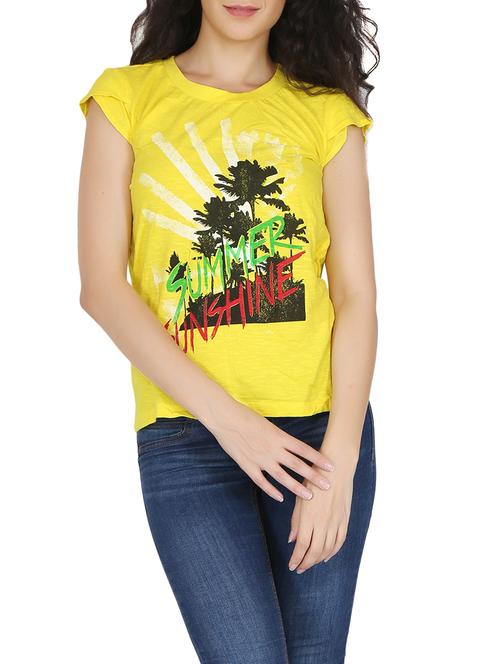 yellow cotton tee - 12788117 - Very Small Image - 1