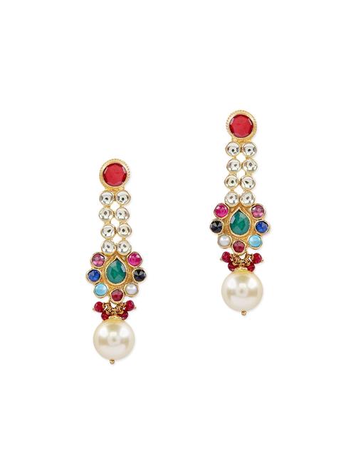 gold copper drop earrings - 12789168 - Very Small Image - 1