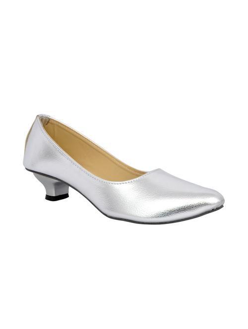 silver leatherette slip on pumps - 12789372 - Very Small Image - 1