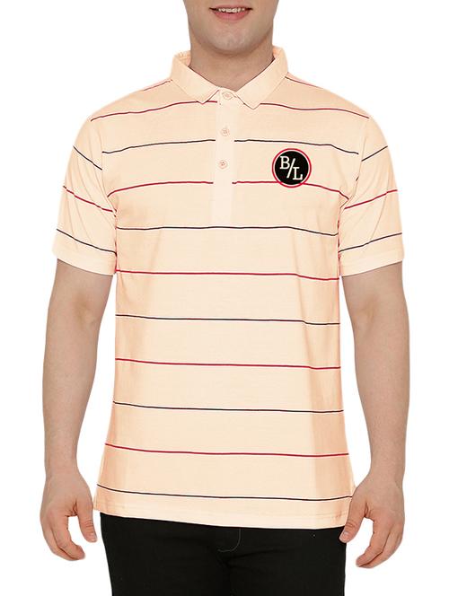 light pink cotton striped t-shirt - 12791222 - Very Small Image - 1