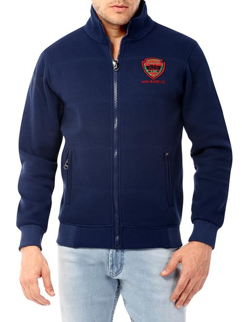 navy blue cotton casual jacket - 12792944 - Very Small Image - 1