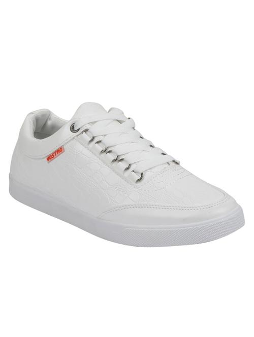 white Leatherette lace up sneaker - 12793404 - Very Small Image - 1