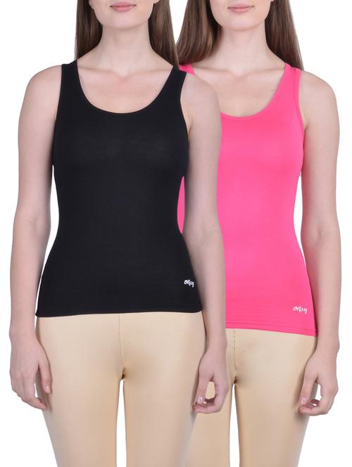 set of 2 multicolored cotton racer back top - 12793565 - Very Small Image - 1