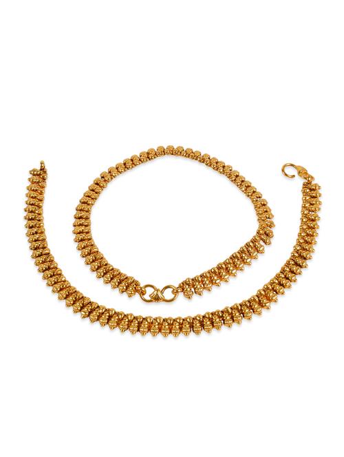 gold metal anklets and payal - 12794581 - Very Small Image - 1