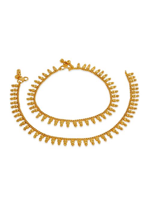 gold metal anklets and payal - 12794587 - Very Small Image - 1
