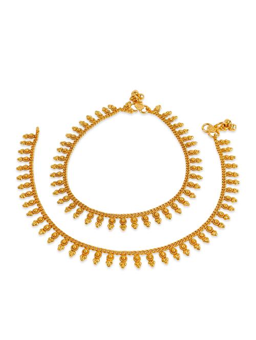 gold metal anklets and payal - 12794591 - Very Small Image - 1
