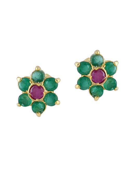 parijaat pack of cz stud earrings - 12796557 - Very Small Image - 1