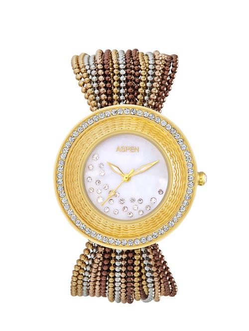 aspen ladies white color dial with mother of pearl feminine exclusive collection watch for any occasional use - 12798356 - Very Small Image - 1