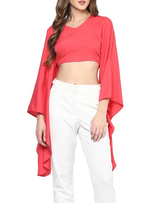 Extended Bell Sleeve Crop Top - 12799042 - Very Small Image - 1