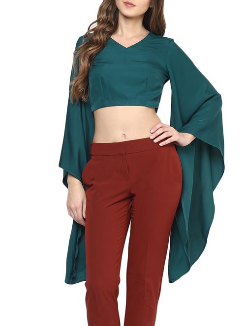 extended bell sleeve crop top - 12799043 - Very Small Image - 1