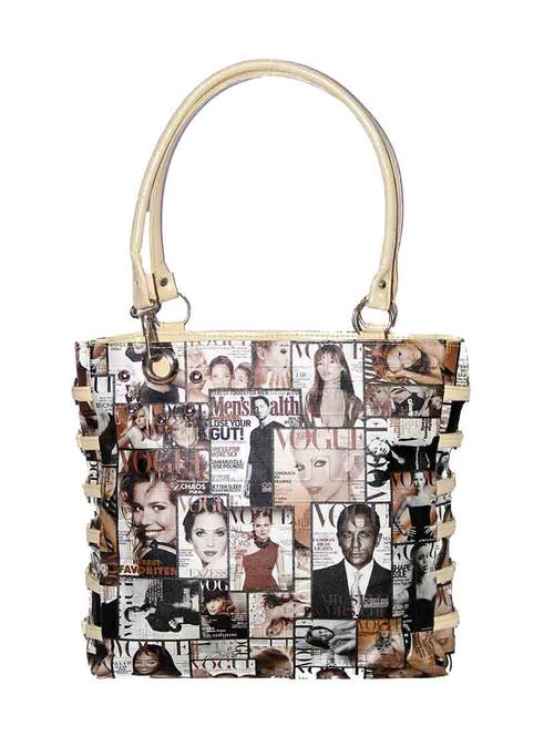 brown synthetic leather handbag - 12799656 - Very Small Image - 1