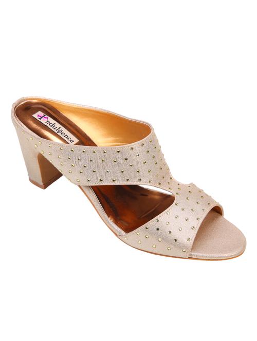 gold leather slip on sandals - 12800752 - Very Small Image - 1