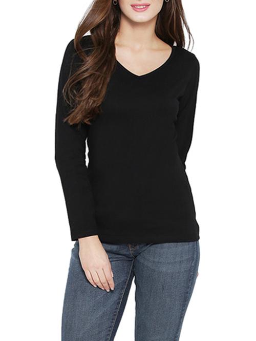 black cotton regular tshirt - 12800914 - Very Small Image - 1