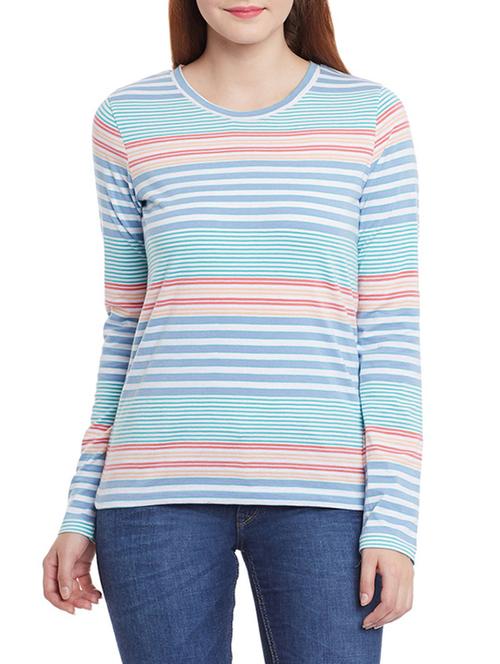 blue cotton regular tee - 12801949 - Very Small Image - 1