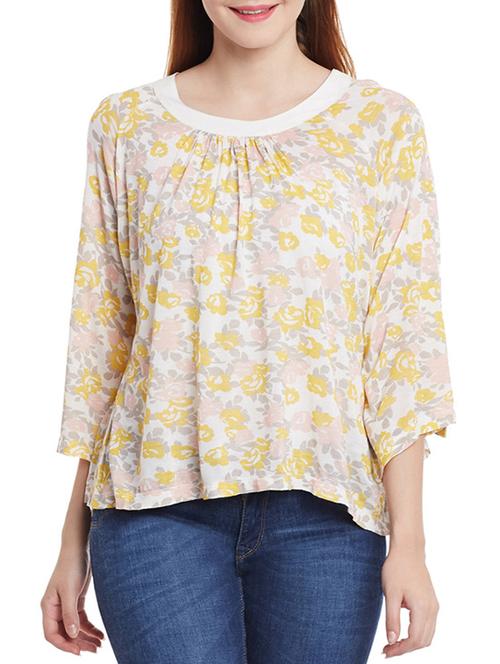 yellow cotton regular top - 12801980 - Very Small Image - 1