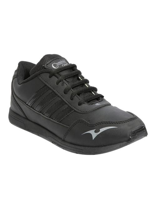 black leatherette sports shoes - 12804247 - Very Small Image - 1
