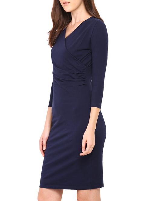 navy blue cotton bodycon dress - 12805741 - Very Small Image - 1