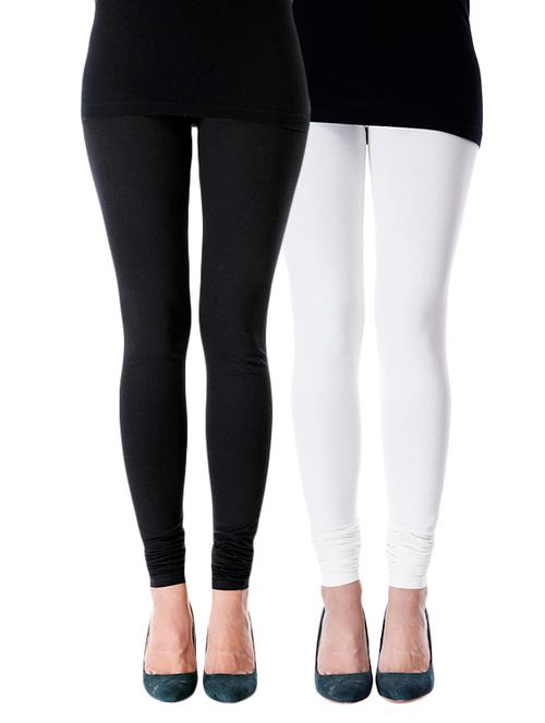 set of 2 multicolored viscose leggings - 12805971 - Very Small Image - 1