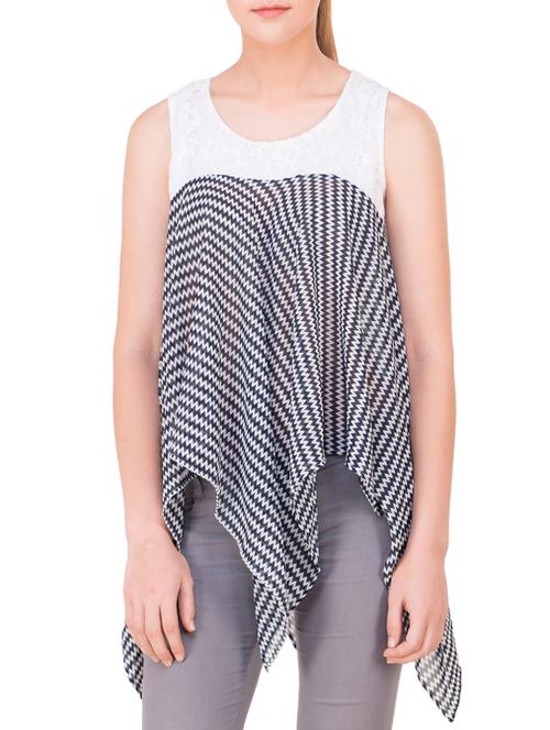 white poly georgette top - 12806560 - Very Small Image - 1