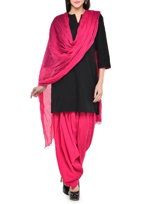 pink cotton patiyala salwars - 12808800 - Very Small Image - 1