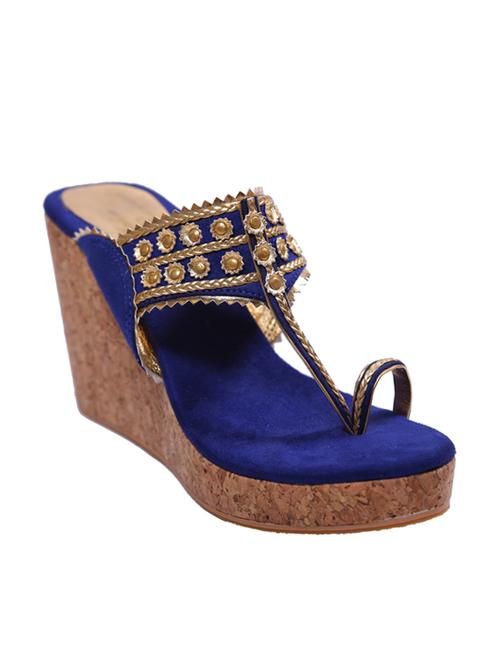 blue suede wedge - 12809870 - Very Small Image - 1