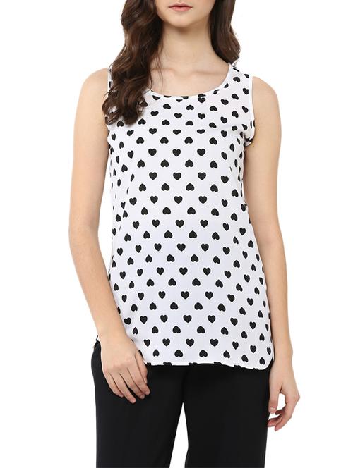 contrasting heart print sleeveless top - 12815413 - Very Small Image - 1