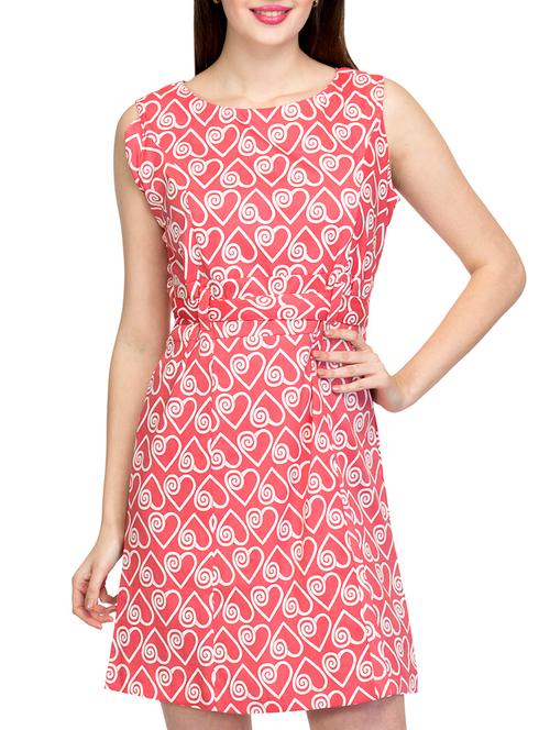 red cotton belted dress - 12815495 - Very Small Image - 1