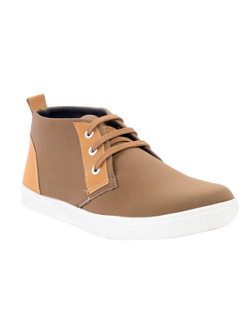 brown leatherette lace up sneaker - 12817323 - Very Small Image - 1