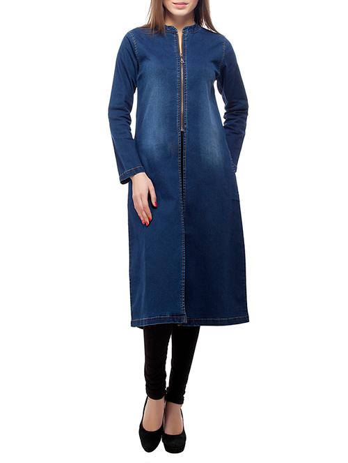 dark blue denim tunic - 12818729 - Very Small Image - 1