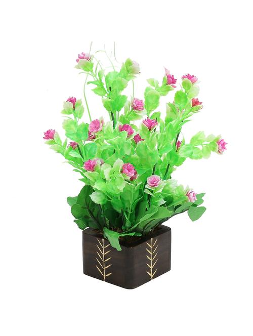 Random Artificial Potted Plant with Small Purple Flowers - 12818958 - Very Small Image - 1