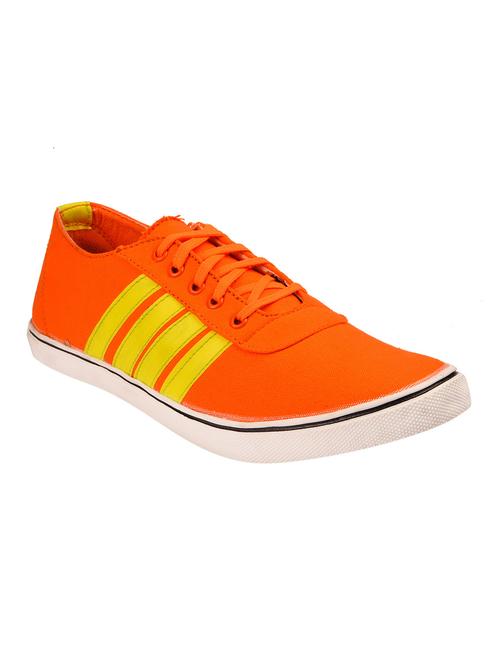 orange canvas lace up sneaker - 12820357 - Very Small Image - 1