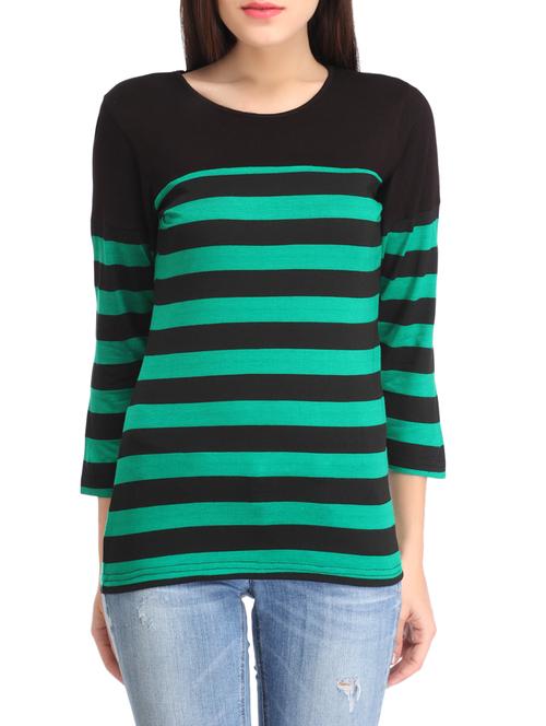 round neck striped tee - 12821618 - Very Small Image - 1
