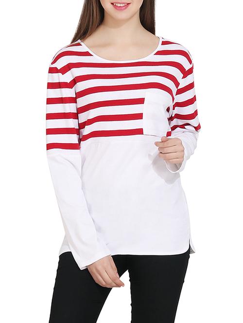 white striped cotton regular tee - 12822388 - Very Small Image - 1