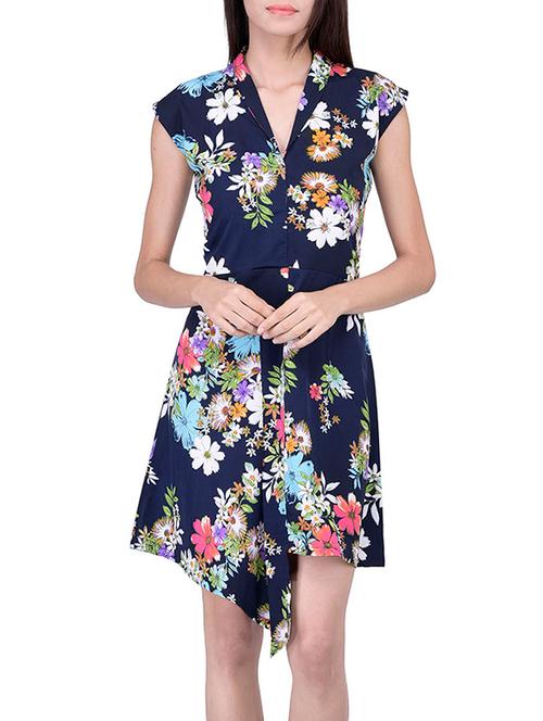women's asymmetric floral dress - 12823366 - Very Small Image - 1