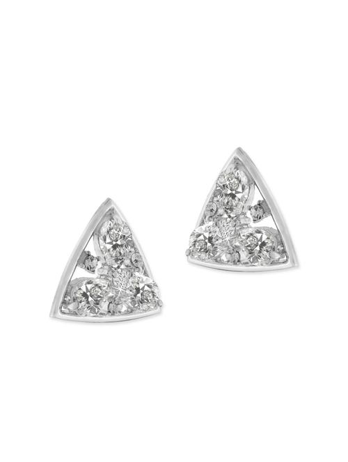 rhodium plated triangle shape studs earrings - 12828167 - Very Small Image - 1