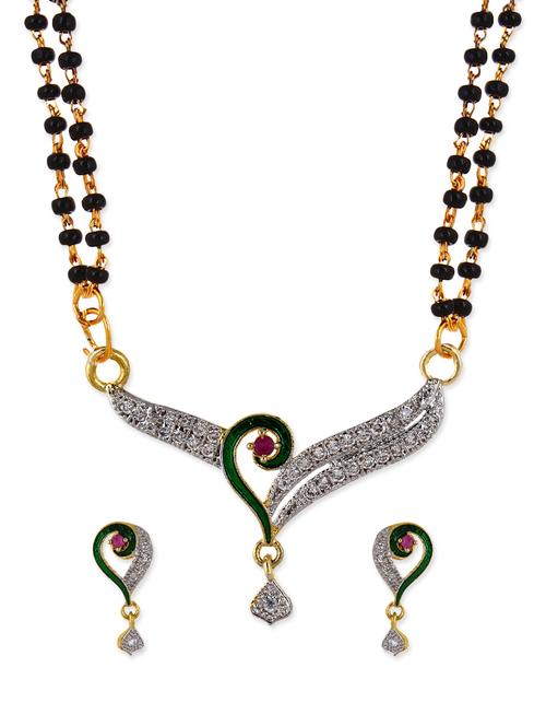 multi colored metal mangalsutra necklace - 12829691 - Very Small Image - 1