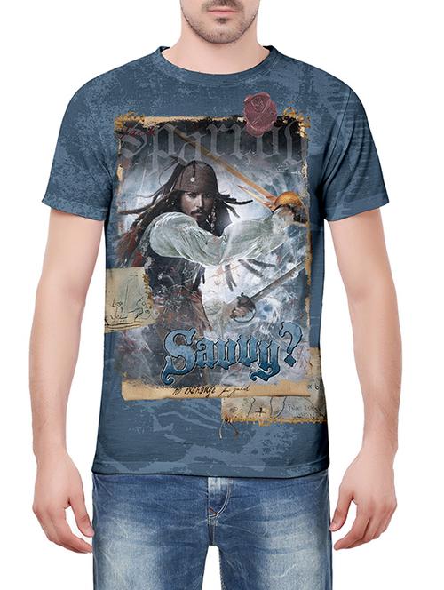 navy blue polyester printed t-shirt - 12829786 - Very Small Image - 1