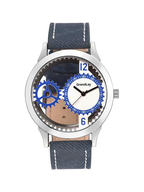 grandlay mg-3040 hollow blue dial watch for menz - 12830137 - Very Small Image - 1