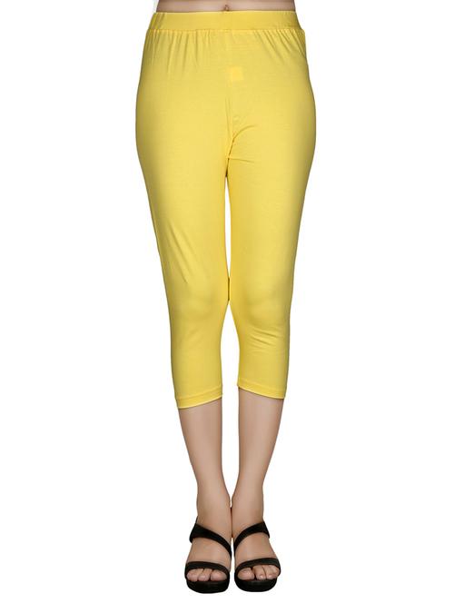 yellow cotton capri leggings - 12830312 - Very Small Image - 1